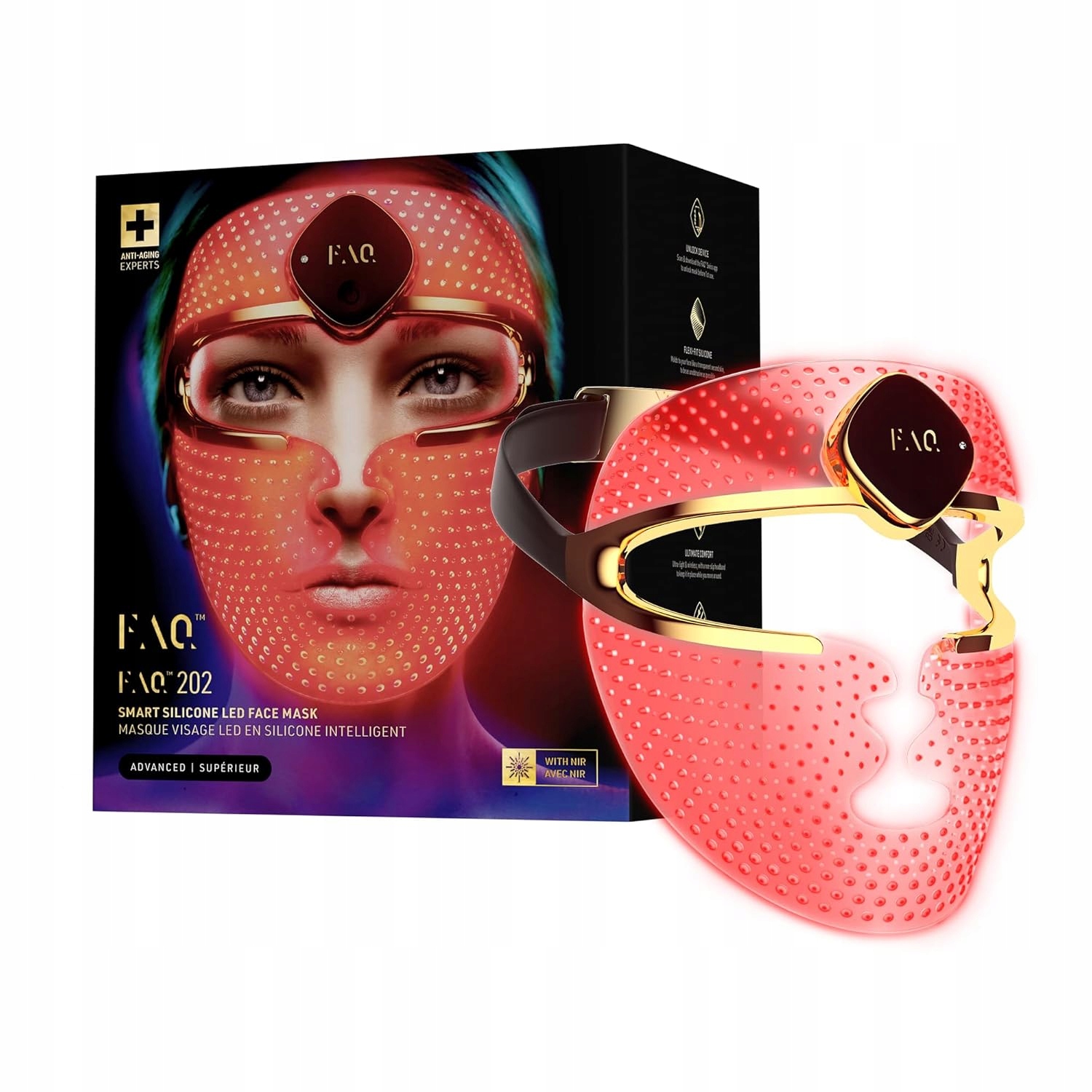 Led Faq 202 pro obličej Nir terapie světlem Anti-Aging Bezdrátová