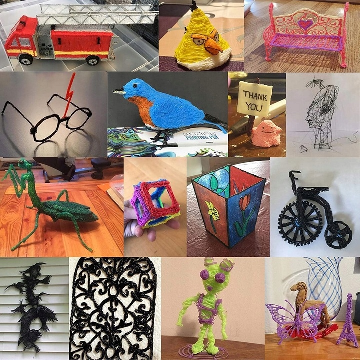 Drukarka 3D Długopis 4 generacja 2023/4 PEN Wkłady 110M niebieski +GRATIS Wiek dziecka 6 lat +