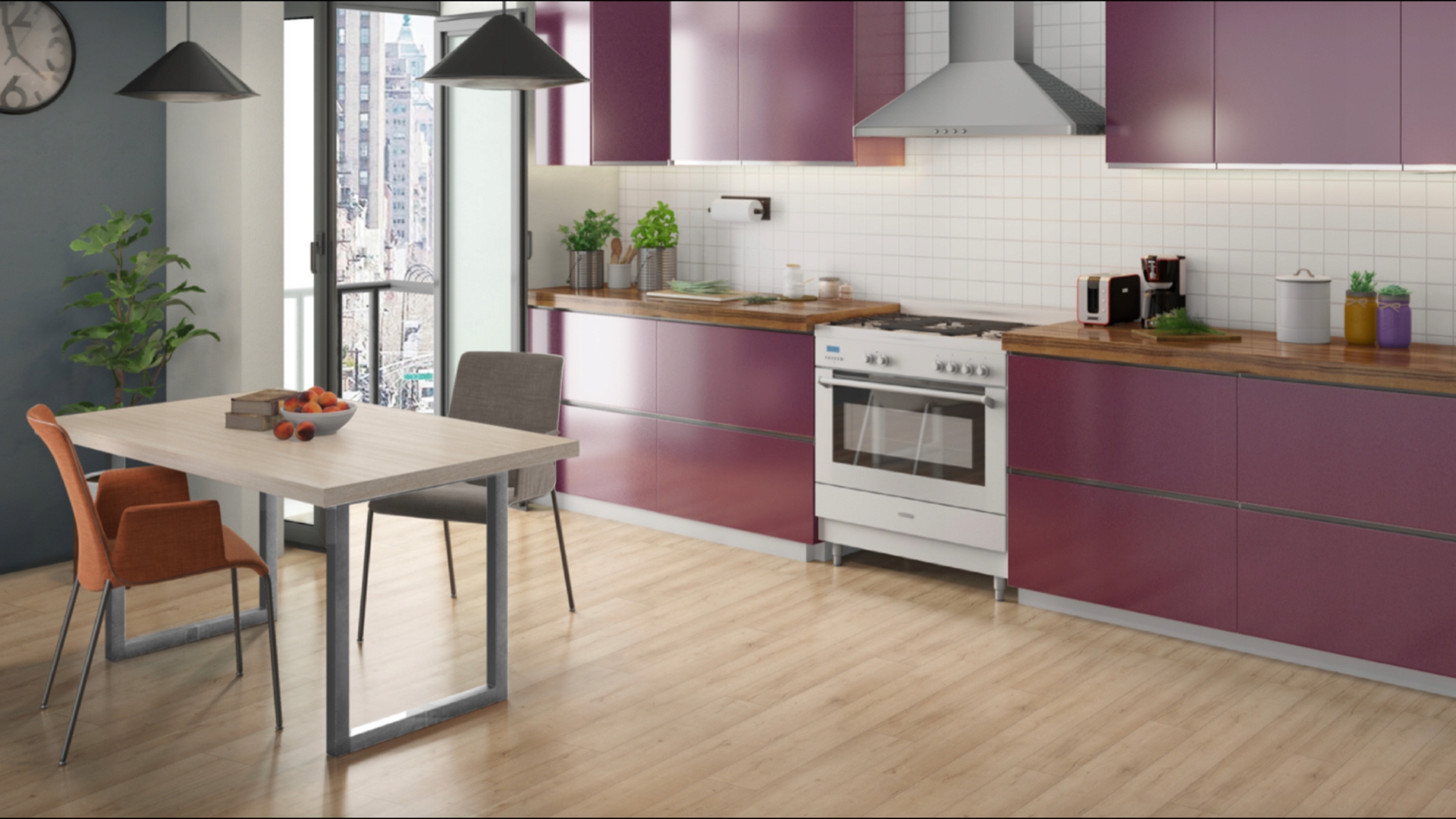 Fronty akrylowe Akryl-24 ŚLIWKOWY POŁYSK 110x596 Wysokość produktu 11 cm