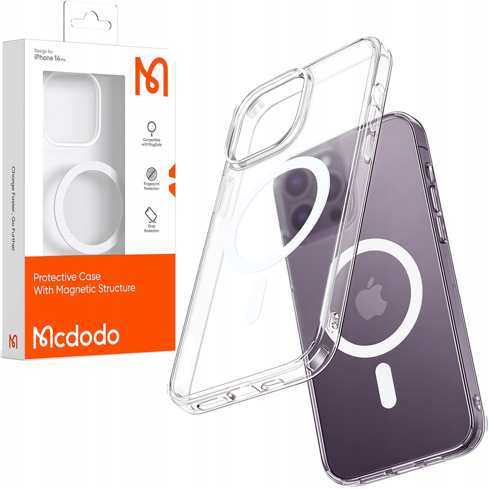 

Etui magnetyczne, przeźroczyste iPhone 14 Pro