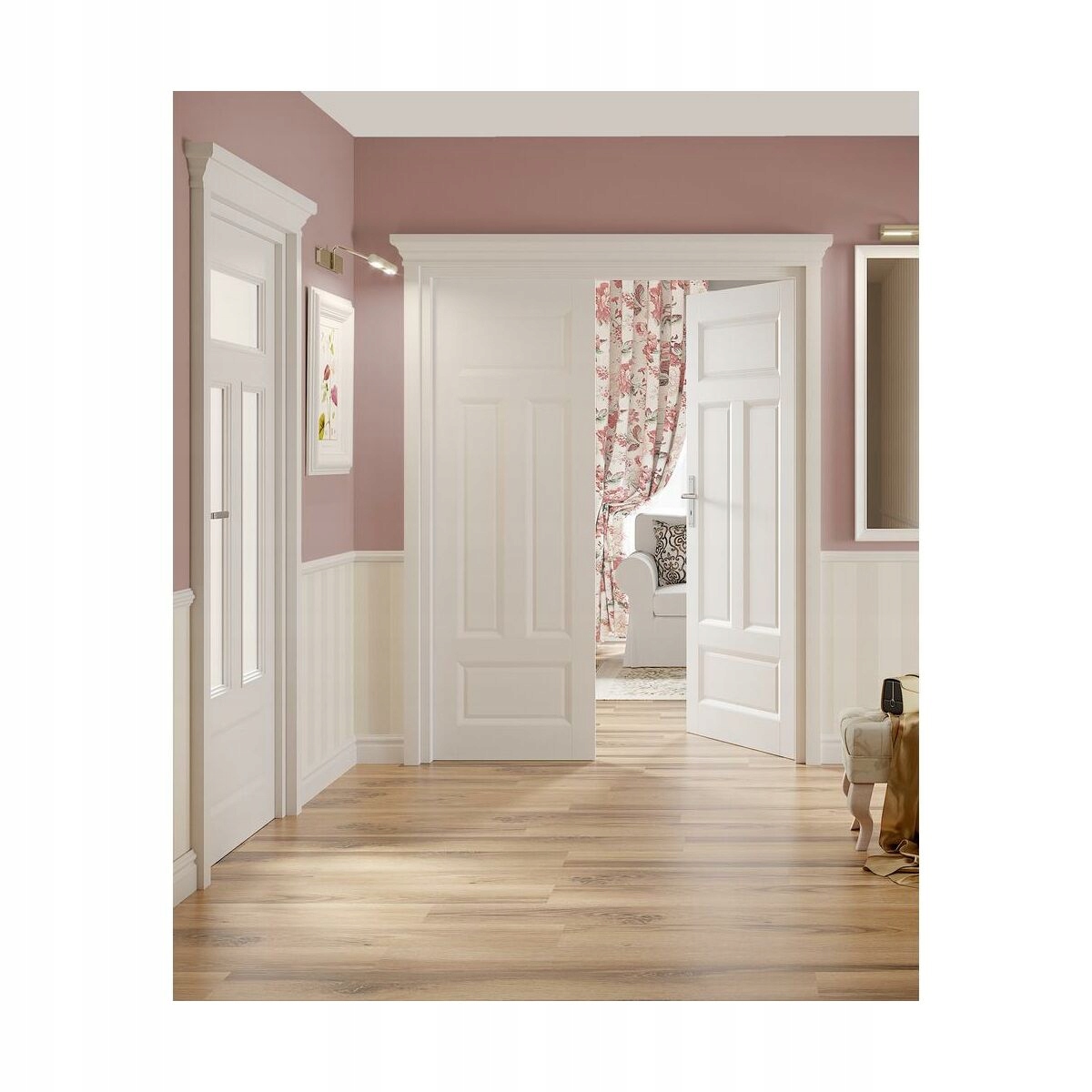 Tapeta w pasy Rinnia beżowa winylowa na flizelinie Długość 10.05 m