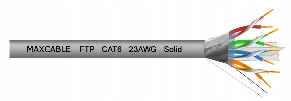 Przewód skrętka FTP6 drut Cu ekranowany 305m Maxcable