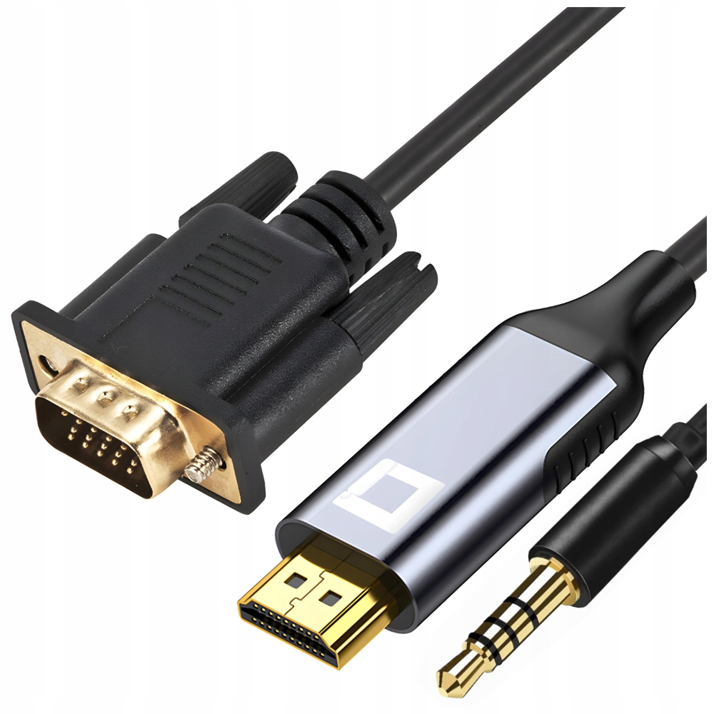 Przejściówka CO2 Kabel Vga na Hdmi, 1m, Full Hd, 60Hz, Złote styki