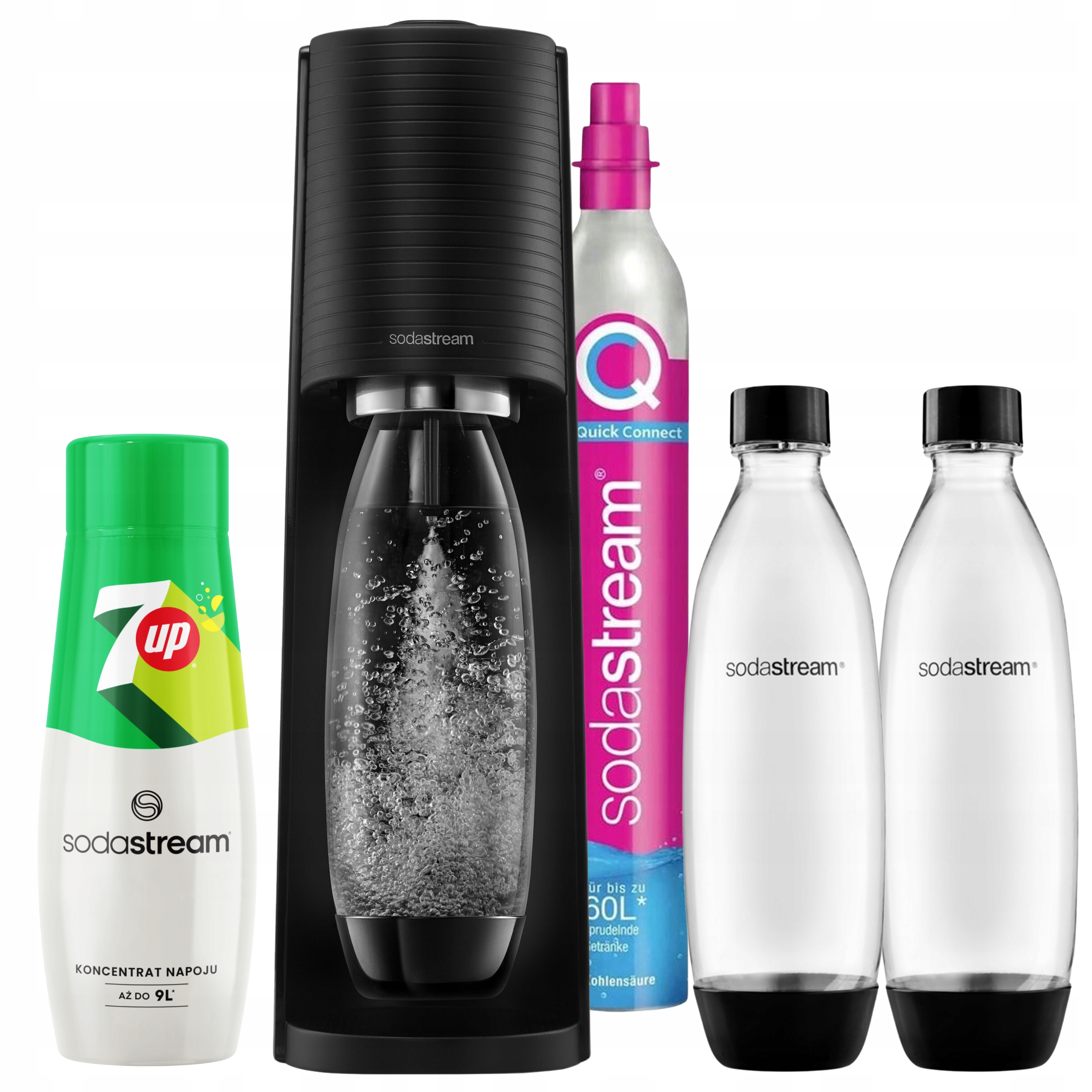 Saturátor SodaStream Terra na plynovanie vody 2 fľaše 1L sirup 7UP