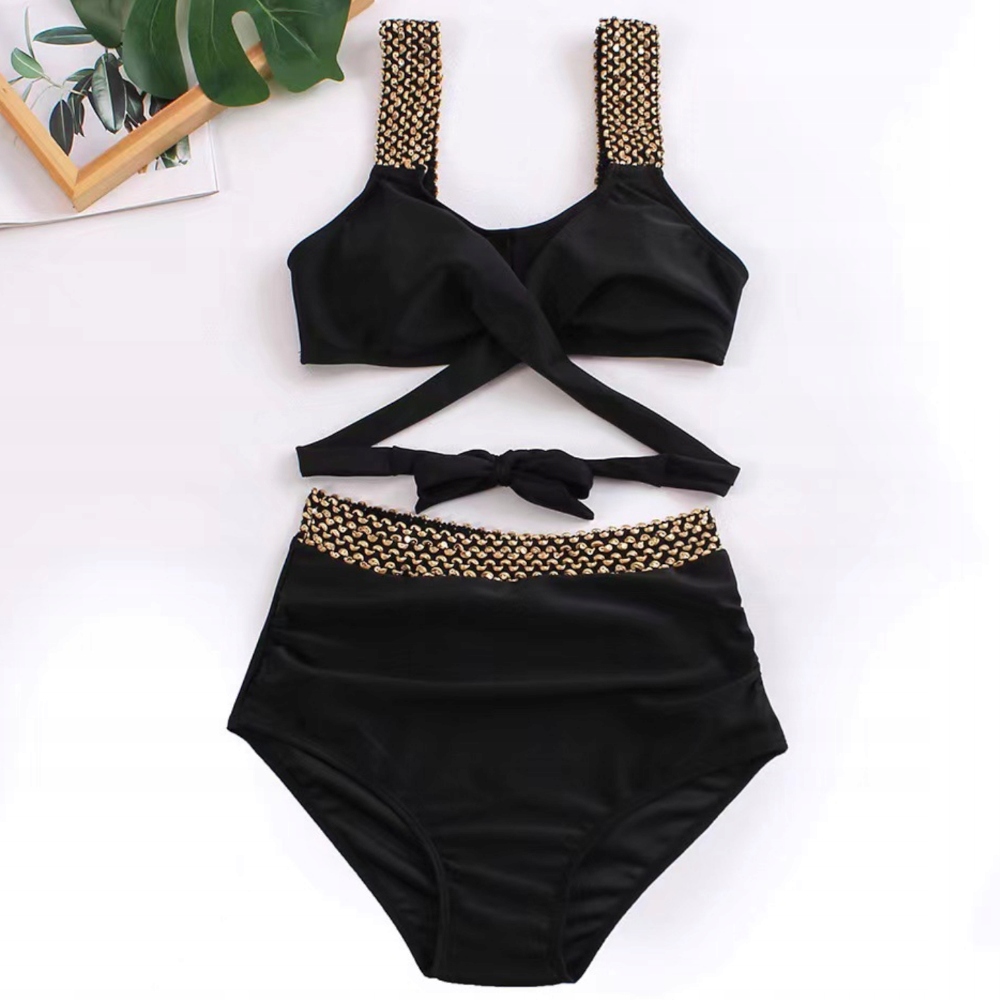 DWUCZĘŚCIOWY STRÓJ KĄPIELOWY KOSTIUM DAMSKI BIKINI WIĄZANIE WYSOKI STAN XL Rodzaj komplet