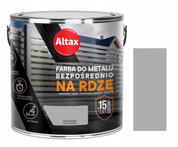 

Altax Farba Do Metalu Na Rdzę Szary Półmat 2.5L