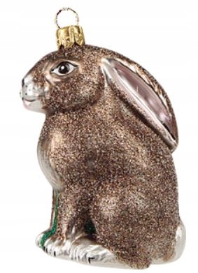 

Bombka szklana ręcznie malowana Szary Króliczek