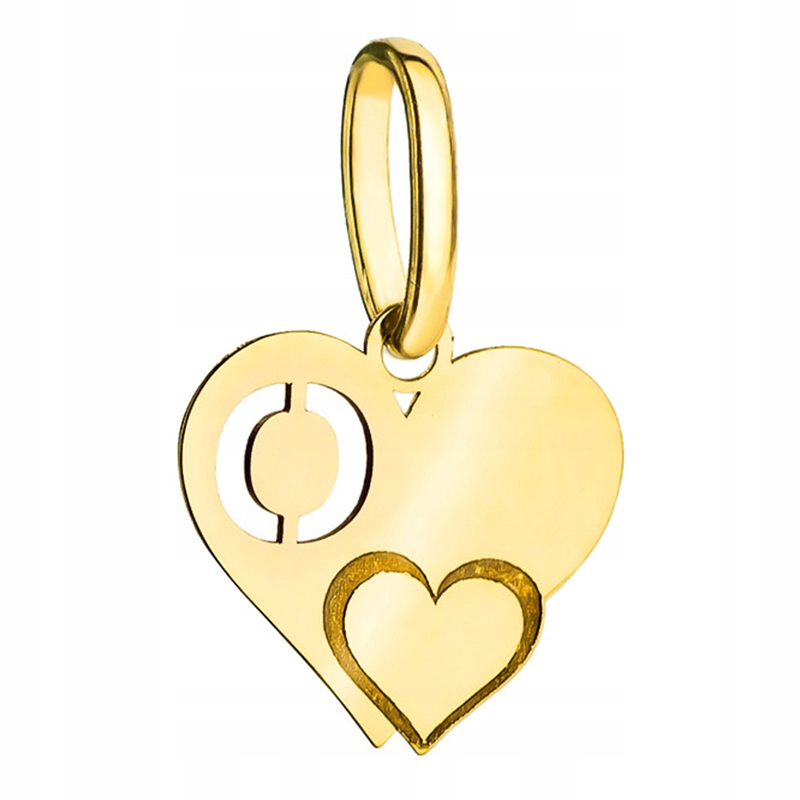 Zlatý Přívěsek Srdce s Písmenkem O velikosti 585 14k