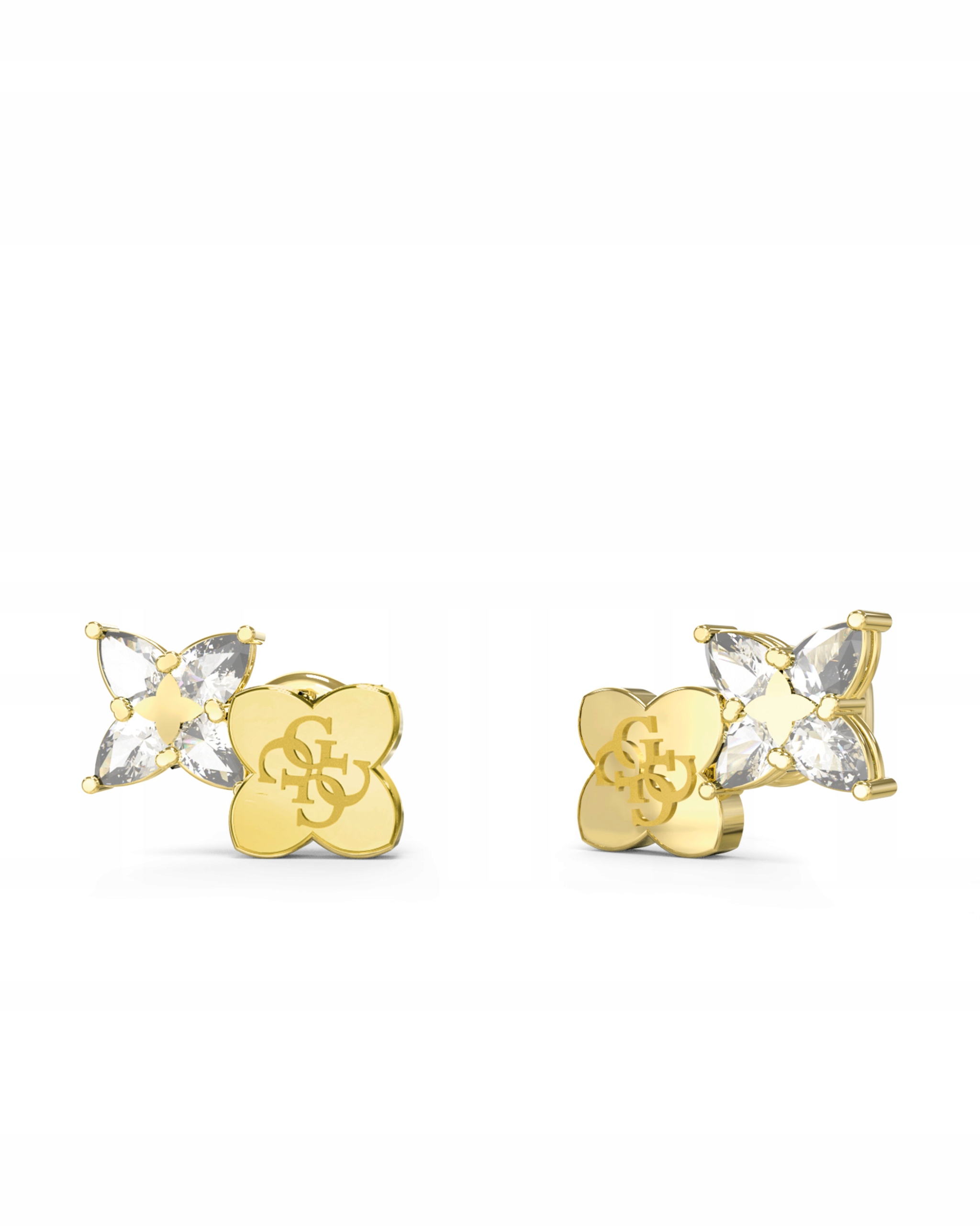 Náušnice Guess Wild Flower Květina 4G Ocel pozlacená Zirkon Dýka