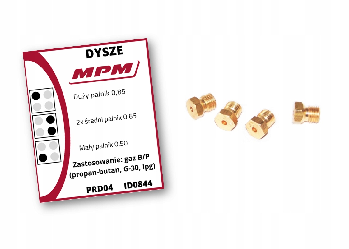 

Dysze do kuchenki płyty na gaz propan-butan Mpm
