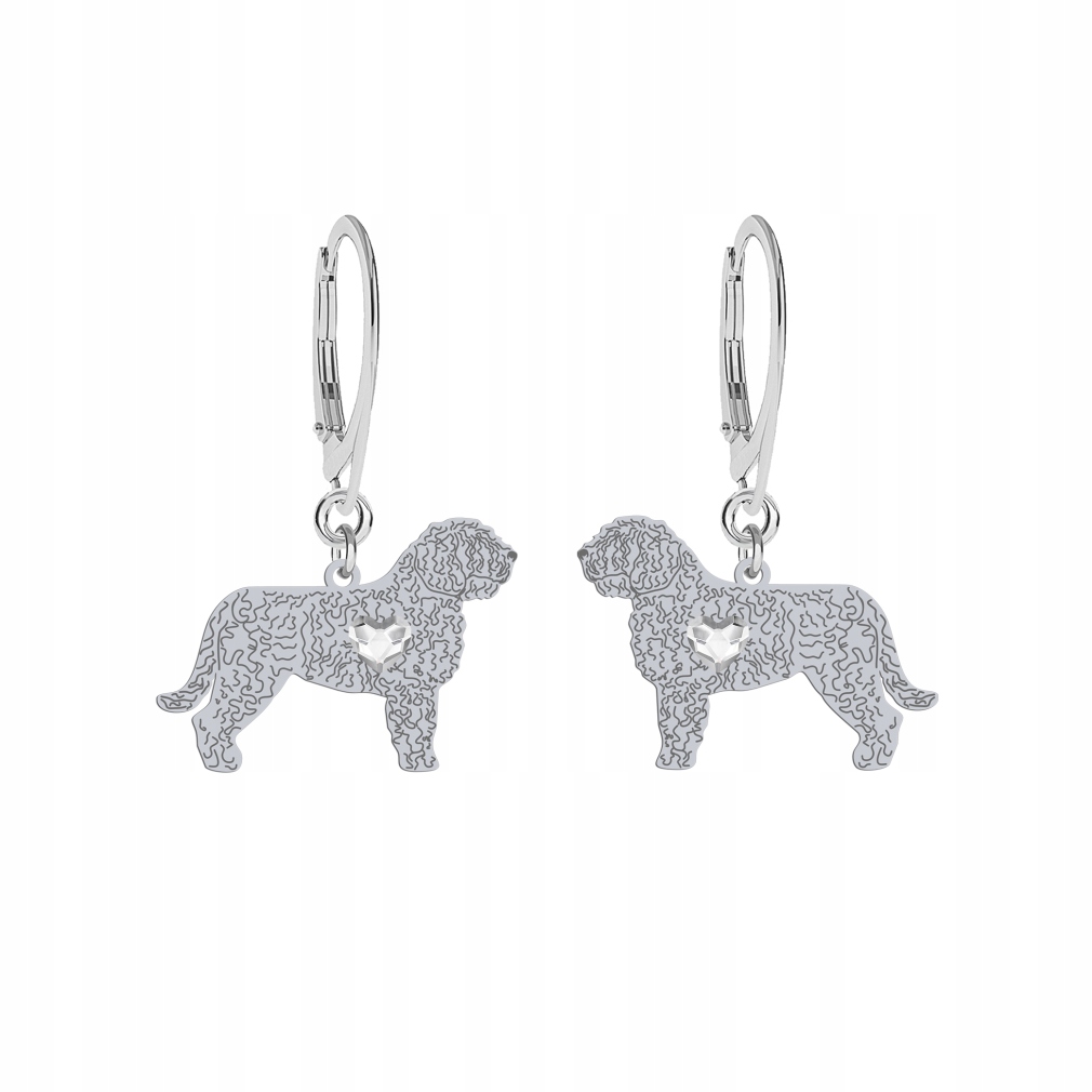 Stříbrné Náušnice 925 se psem Španělský vodní pes Šperky Gravírování Bonus