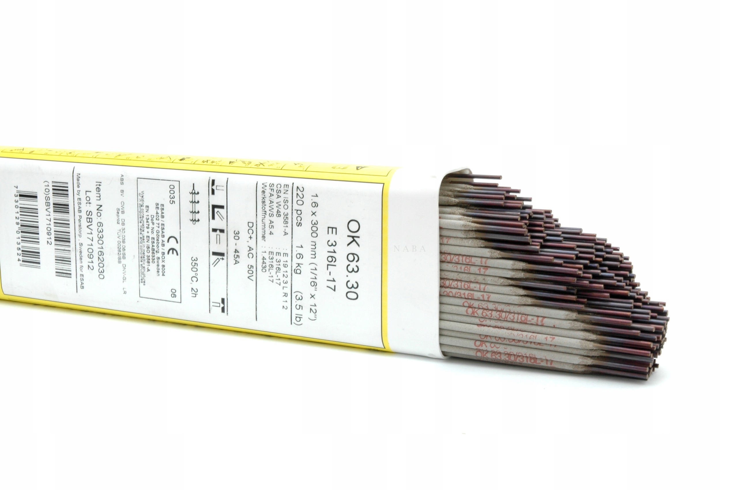 ESAB ELEKTRODA DO STALI NIERDZEWNEJ INOX Ø1,6 x300 mm 1szt 316Lsi EAN (GTIN) 7330129013524