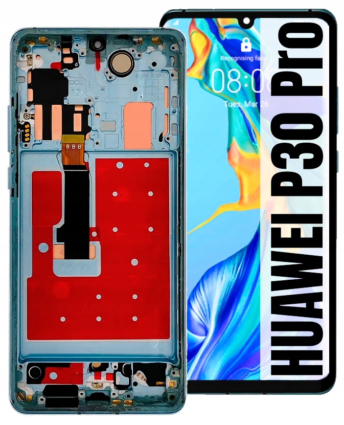 Huawei P30 Pro Oled LCD displej Ekrán Rámeček Bílý