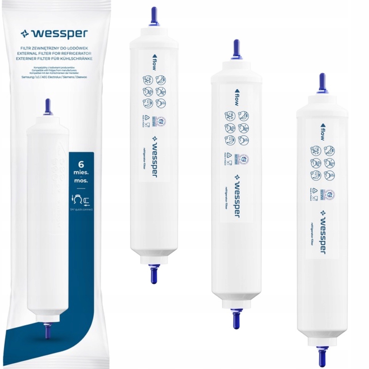 3x Filtr wody do lodówki Samsung DA29-10105J Hafex/exp na wężyk zamiennik