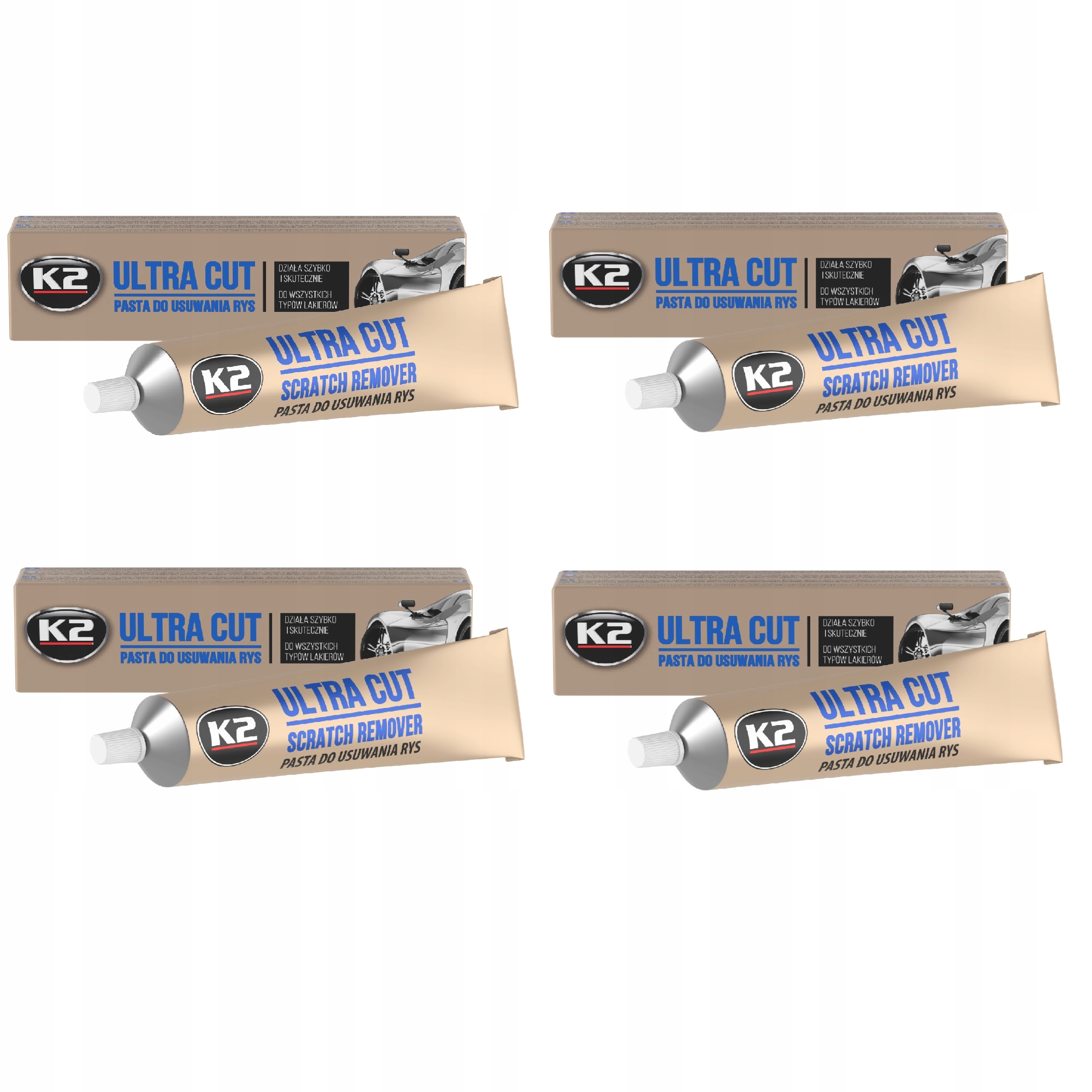 4 x K2 ULTRA CUT PASTA POLERSKA DO USUWANIA RYS LAKIER 100 g K002