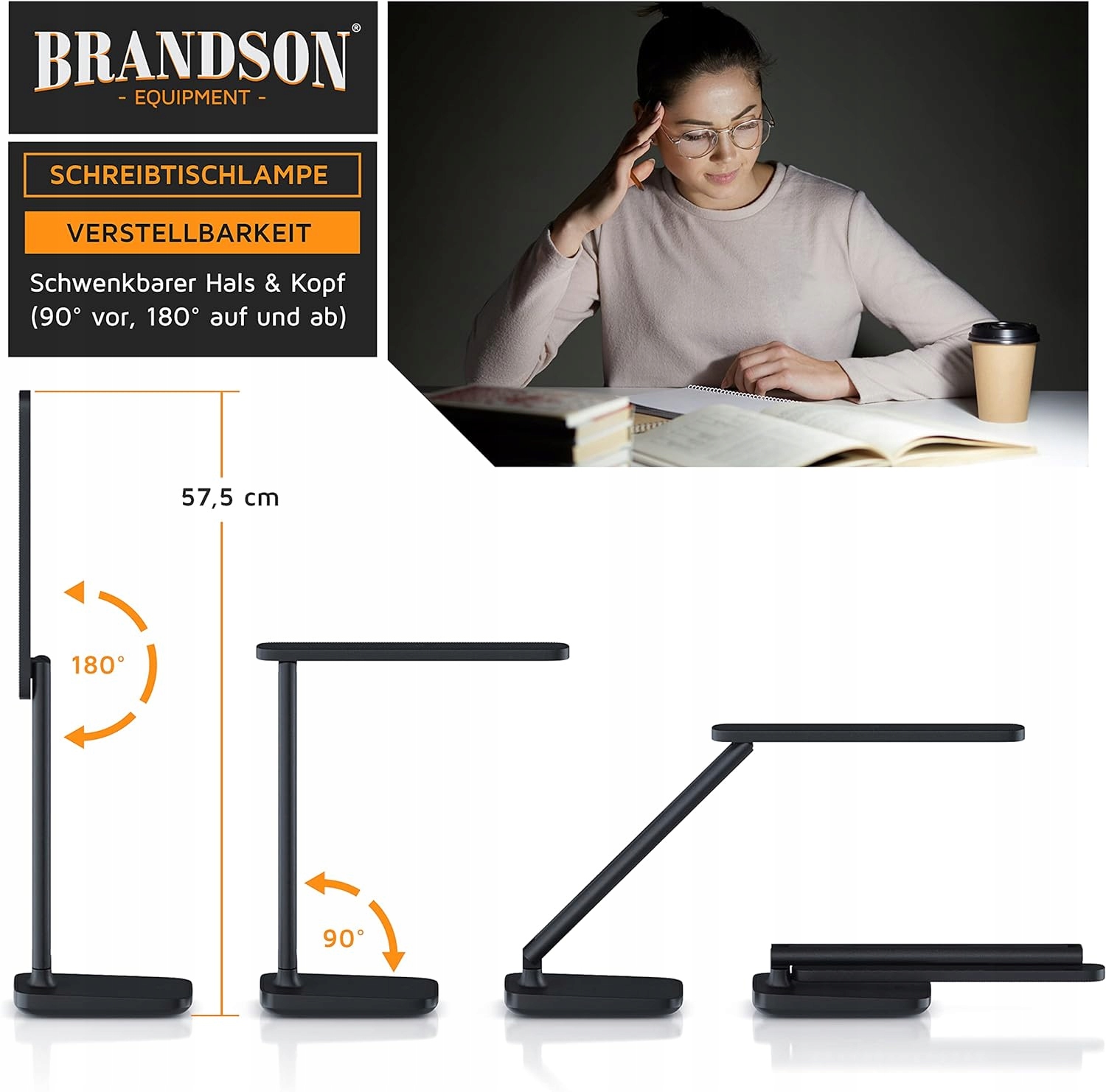 LAMPA BIURKOWA BRANDSON 42 DIODY LED ŚCIEMNIANE SKŁADANA REGULACYJNA Marka Brandson