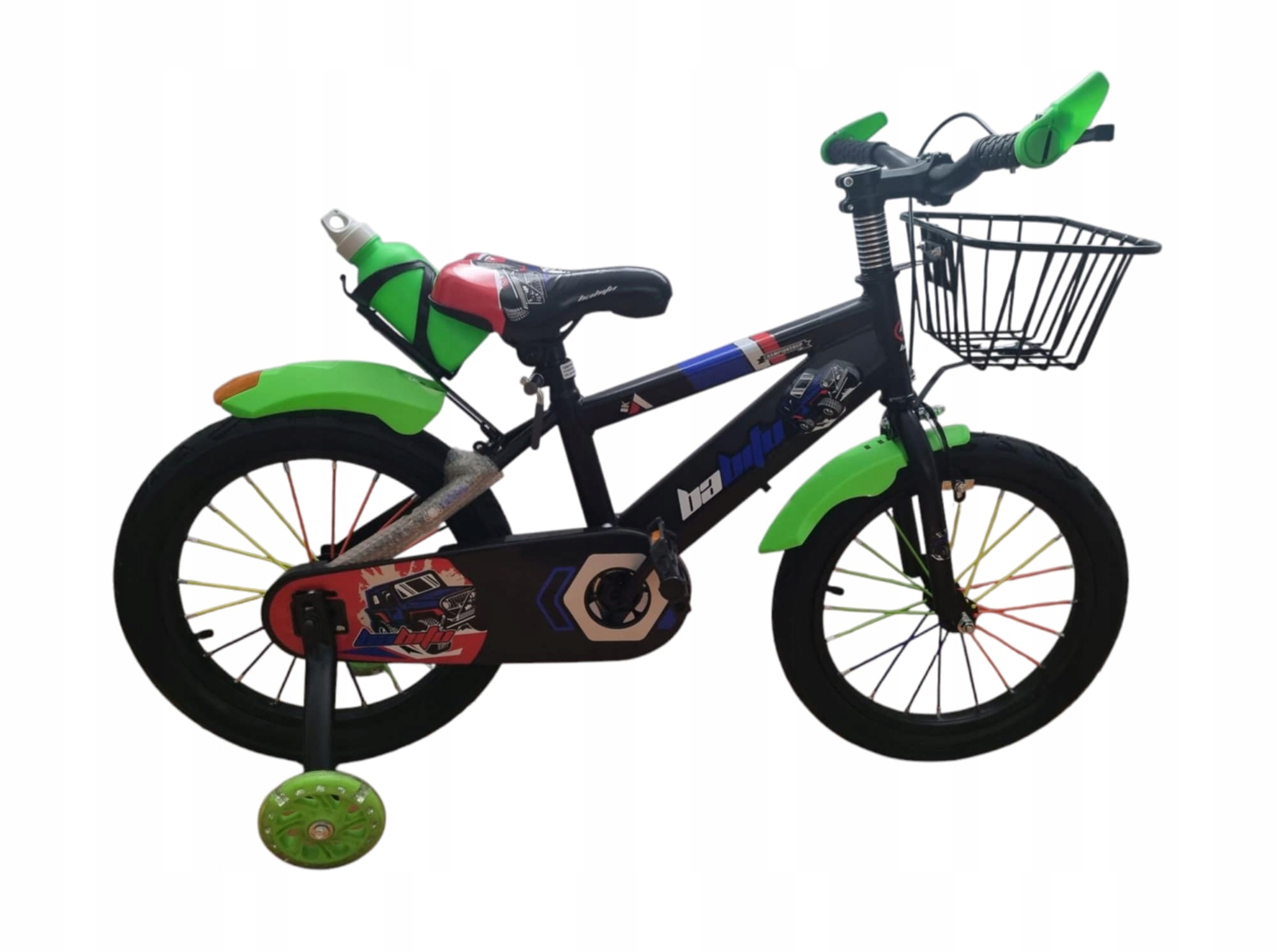 Rower Dziecięcy Dla Chłopca Koła 16" Cali Czarny Zielony Rowerek