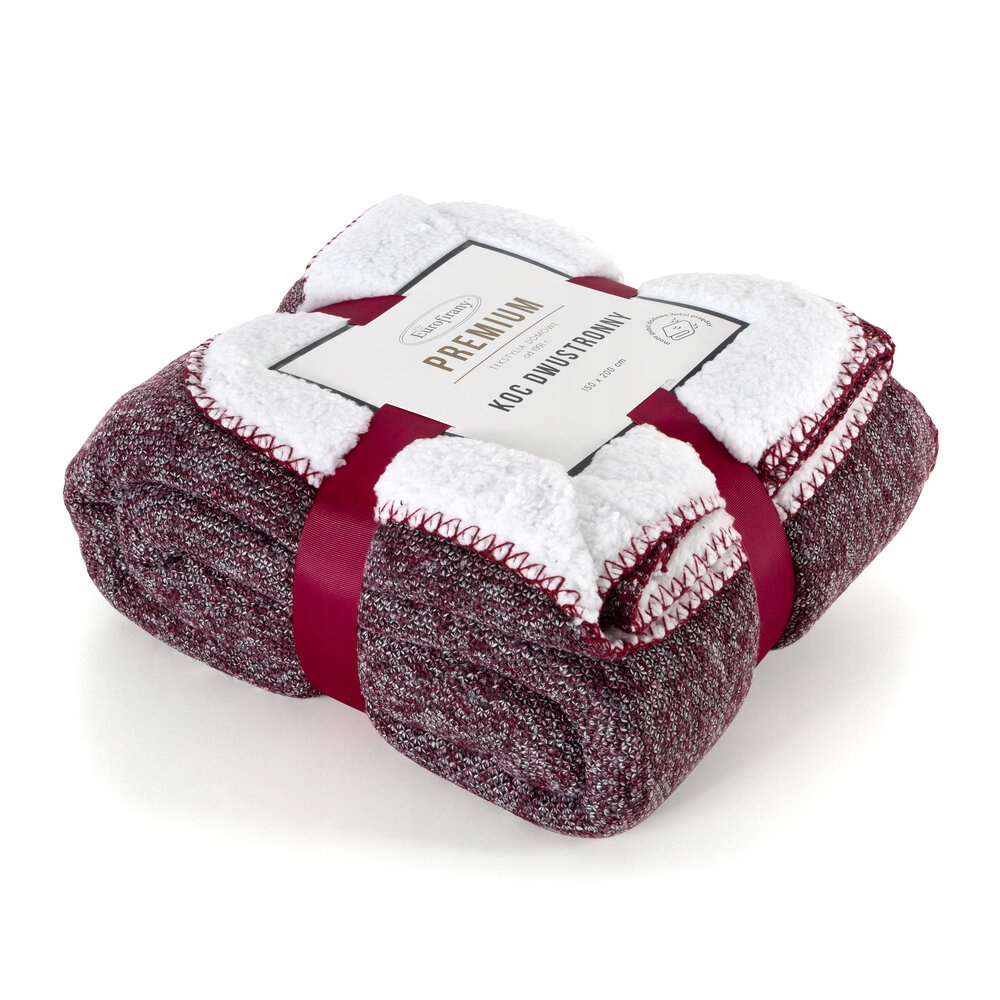 Deka přehoz Panda 150x200 oboustranná, beránek vínově bílý