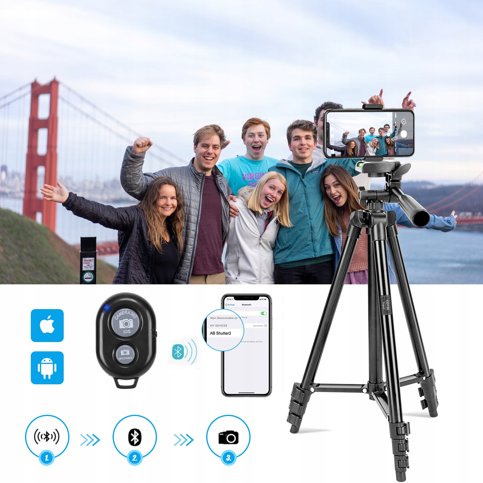 STATYW TRIPOD 103cm na pilota bluetooth TELEFON Kod producenta ECE085