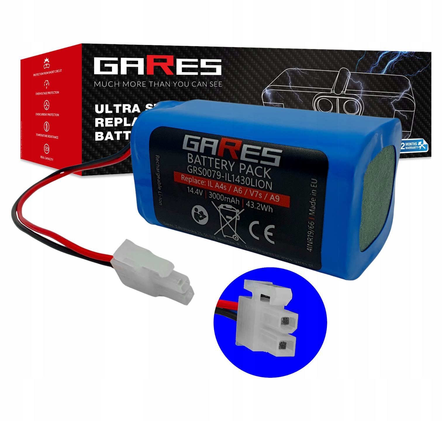 Akumulátor pro Ilife A4s A6 V7s A8 A9s V7 V7s Pro 14,4V 3,0Ah Li-Ion