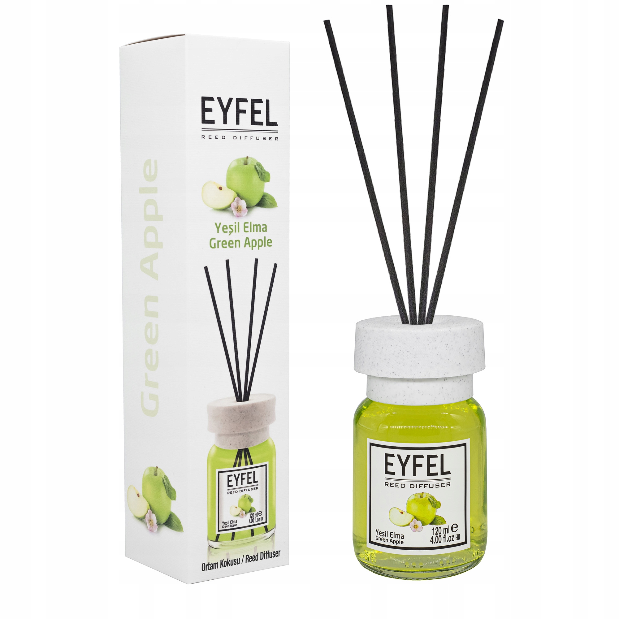 

Eyfel Dyfuzor Z Patyczkami 120 ML Zielone Jabłko