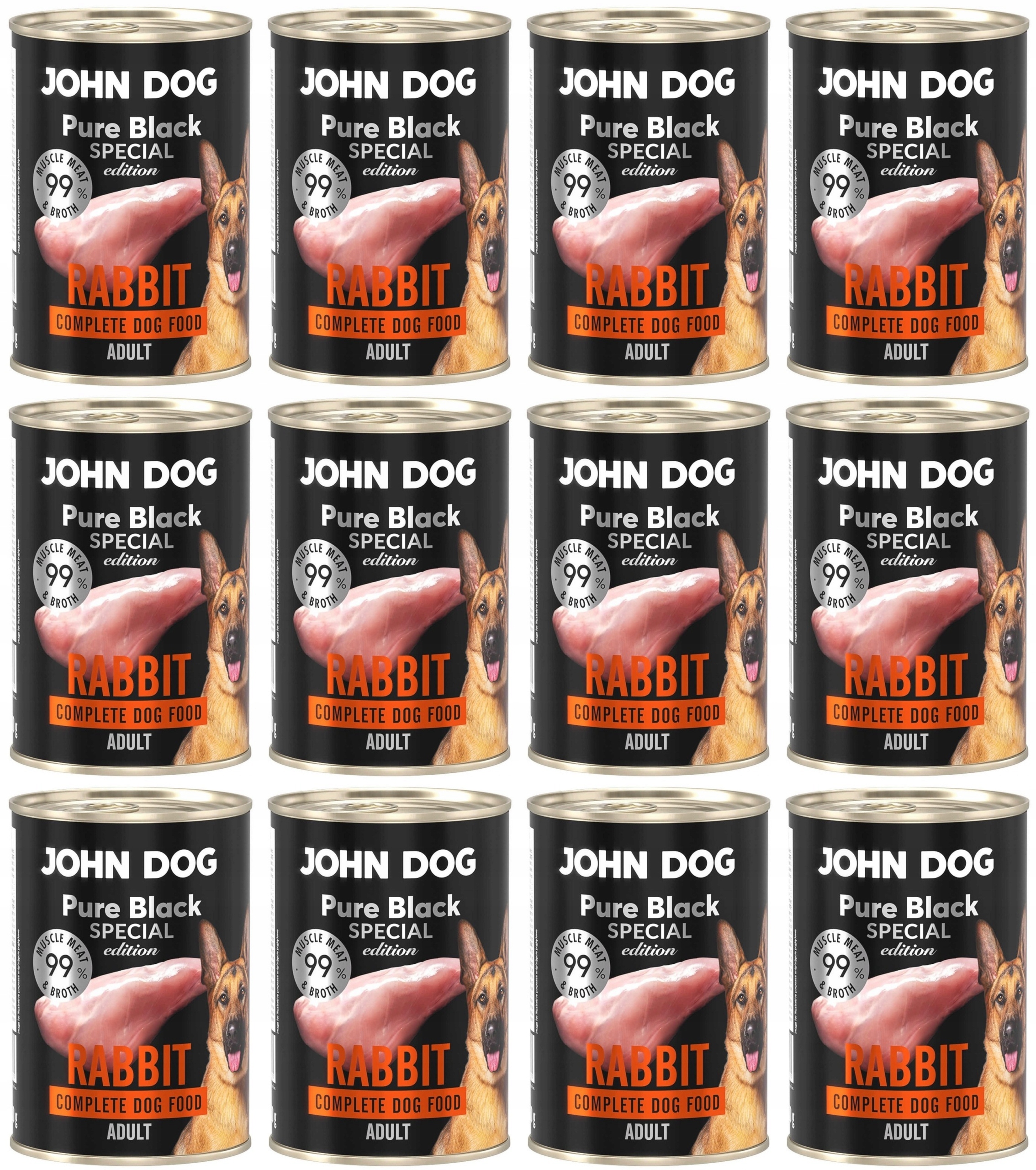 John Dog Pure Black Special Edition Królik 12 x 400 g