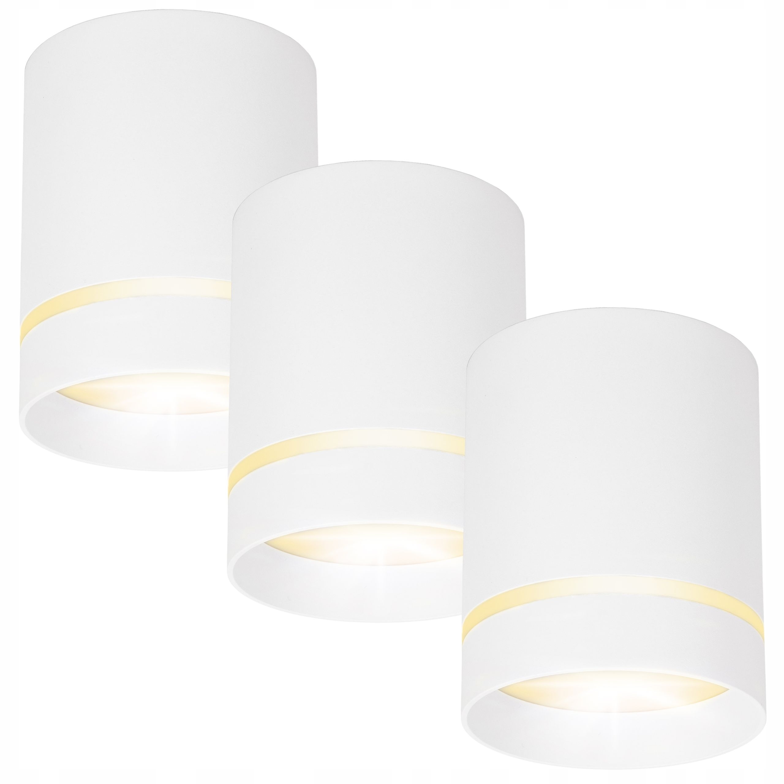 3X Oprawa natynkowa Led Halogenowa spot Tuba GU10 80x100 mm Biała okrągła