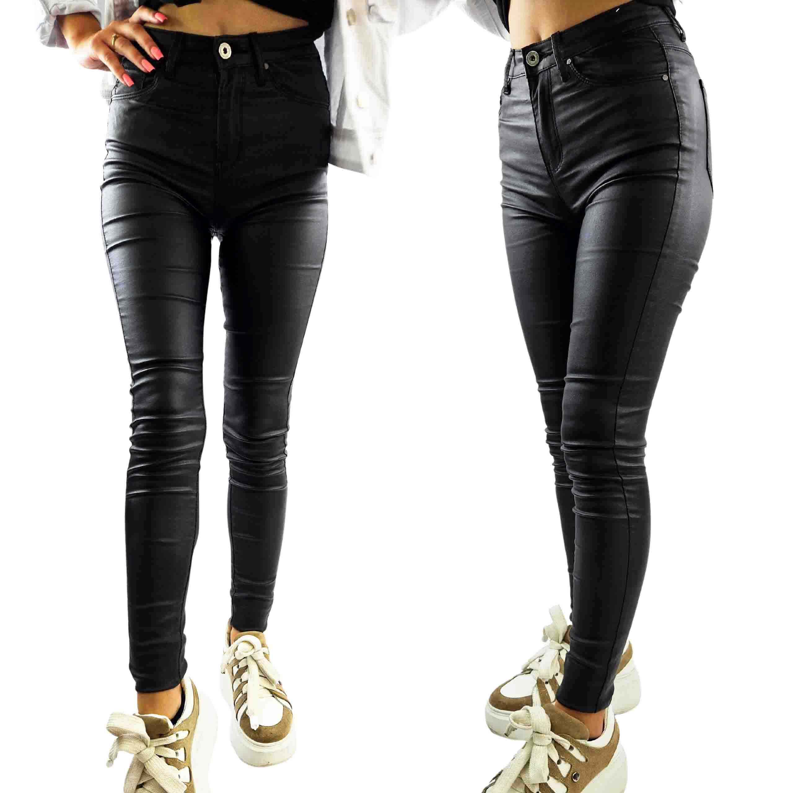 DAMSKIE SPODNIE MODELUJĄCE WOSKOWANE SKÓRA PUSH-UP Marka Goodies