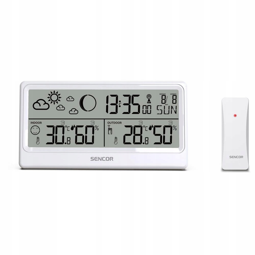 Stacja pogody Sencor SWS3600 prognoza pomiar temperatur +czujnik zewnętrzny