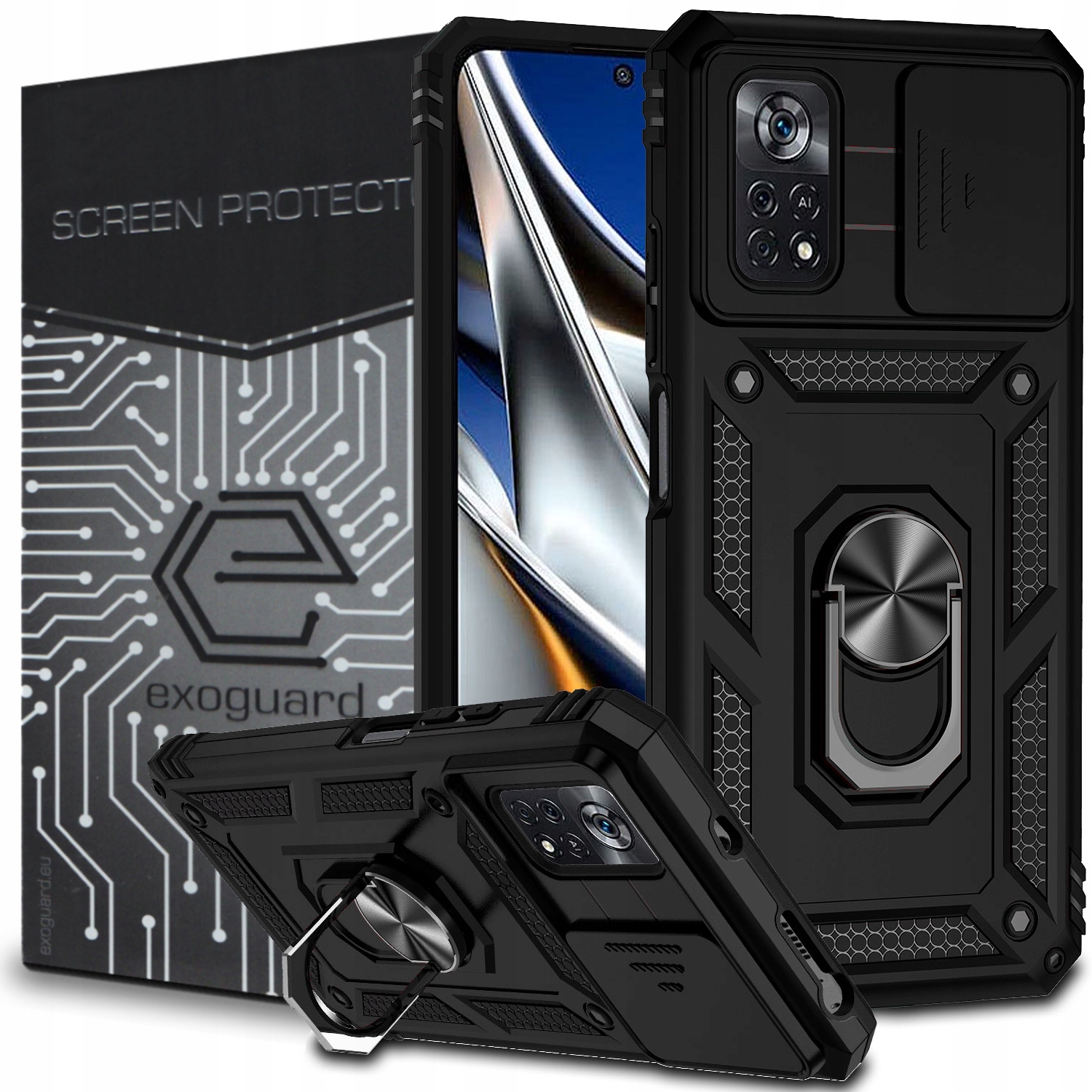 

Case Etui Pancerne+szkło do Xiaomi Poco X4 Pro 5G