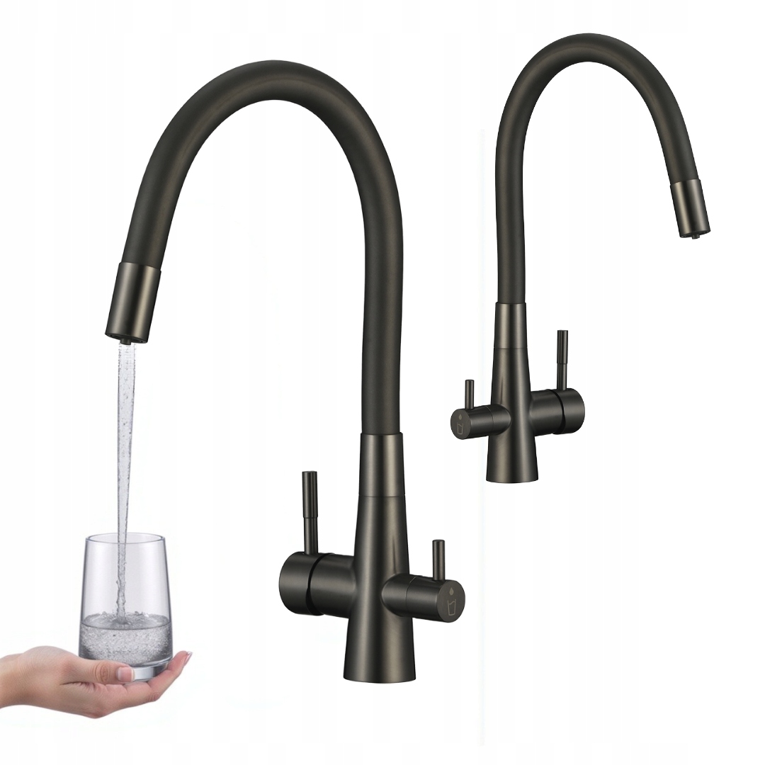 Kuchynská Batéria S Pripojením Vodného Filtra S Flexibilným Grafitovým Výtokom