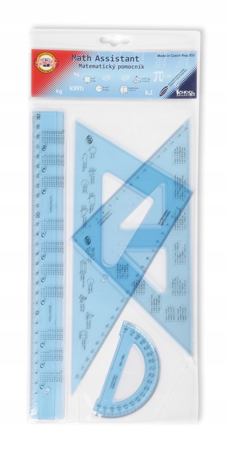 Matematyczne PRZYBORY do SZKOŁY Duże Przybory GEOMETRYCZNE Szkolne KohINoor Kod producenta Zestaw Przybory Szkolne GEOMETRYCZNE linijka