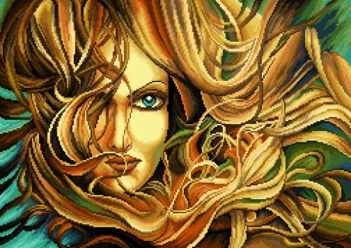 Kanva s potiskem pro gobelínovou křížkovou výšivku 57x41cm 7060 Podzim