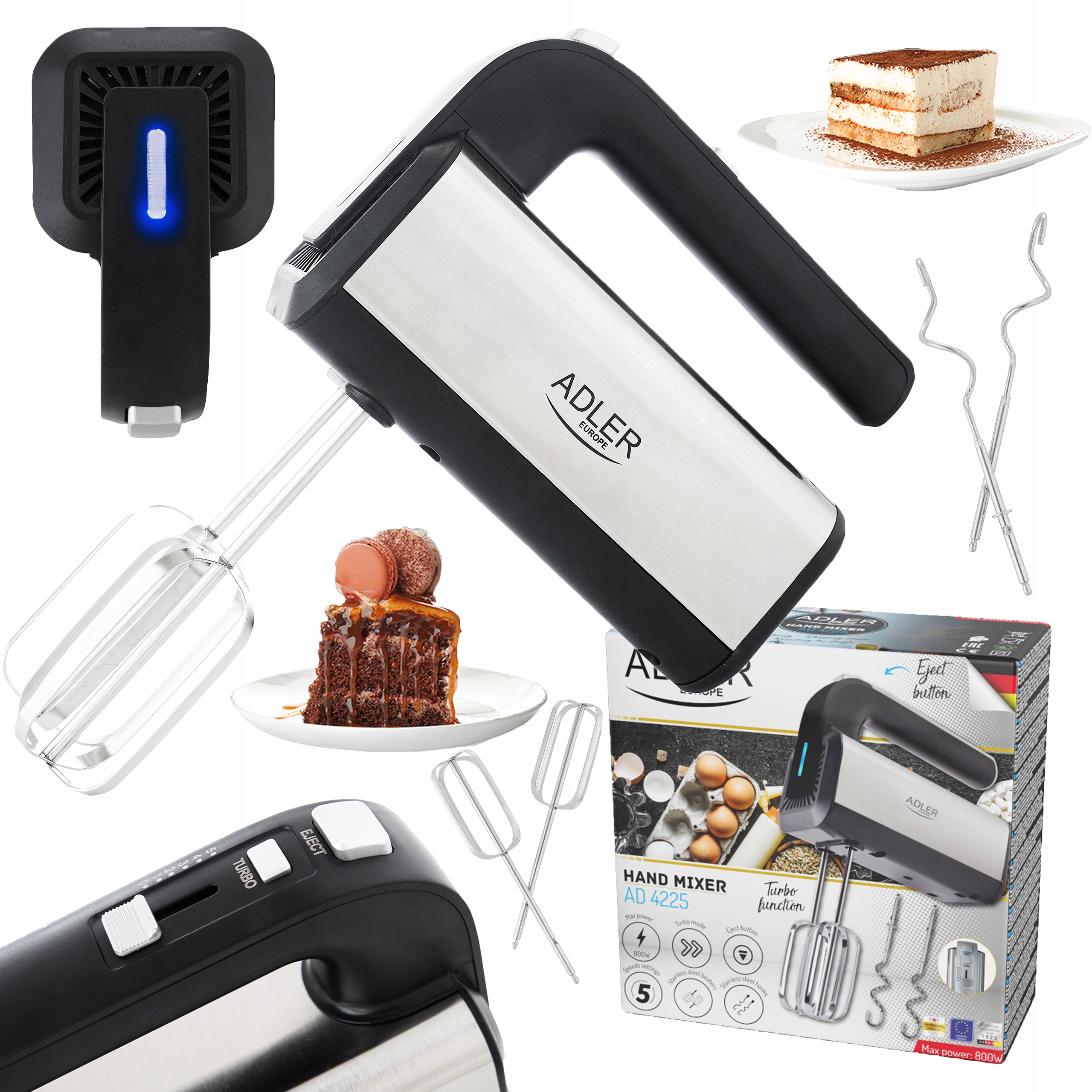 СМЕСИТЕЛЬ РУЧНОЙ КУХОННЫЙ КОМБАЙН МЕШАЛКИ TURBO 800W