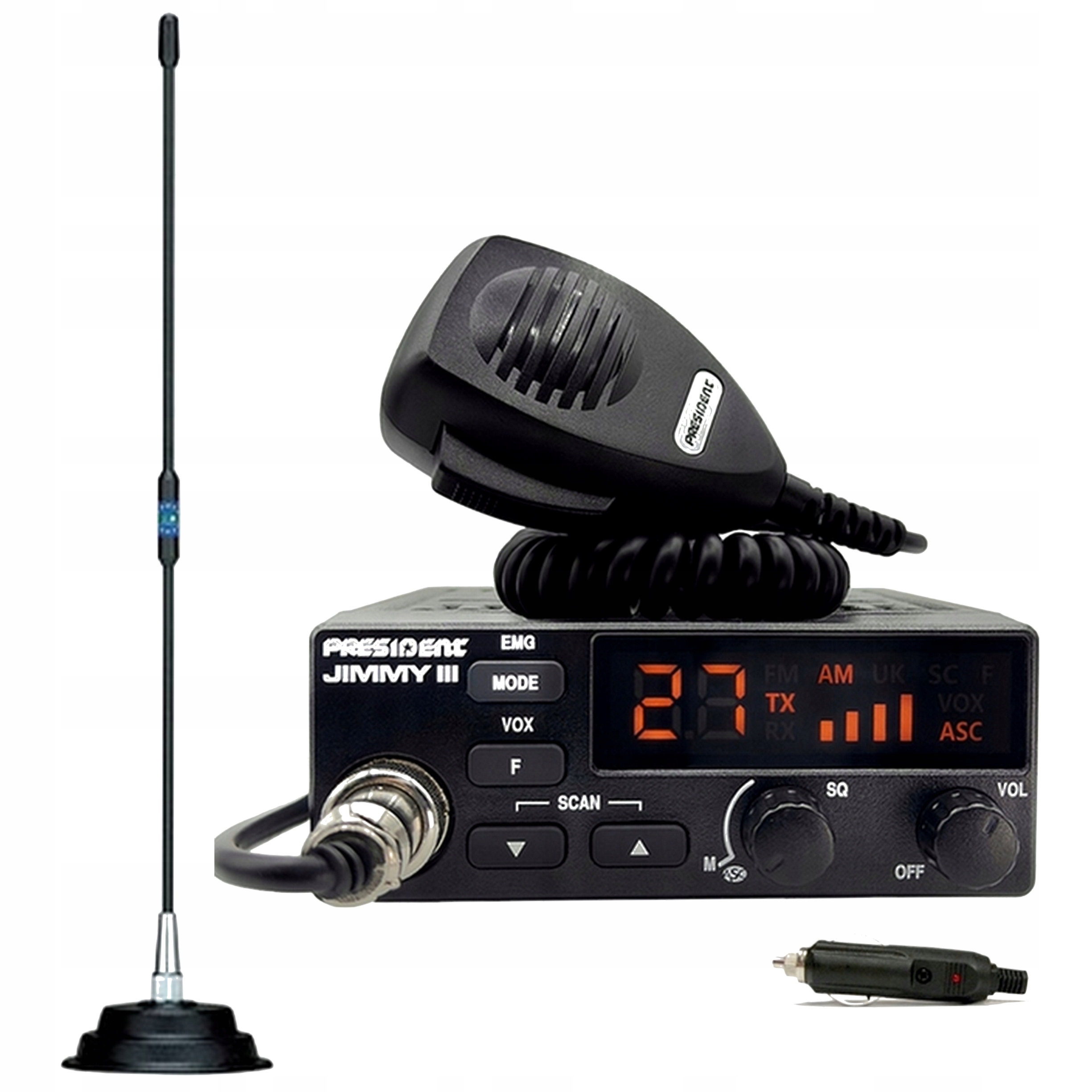 Sada Rádio Cb President Jimmy Iii+anténa Cb Magnetická Florida 877 Zástrčka