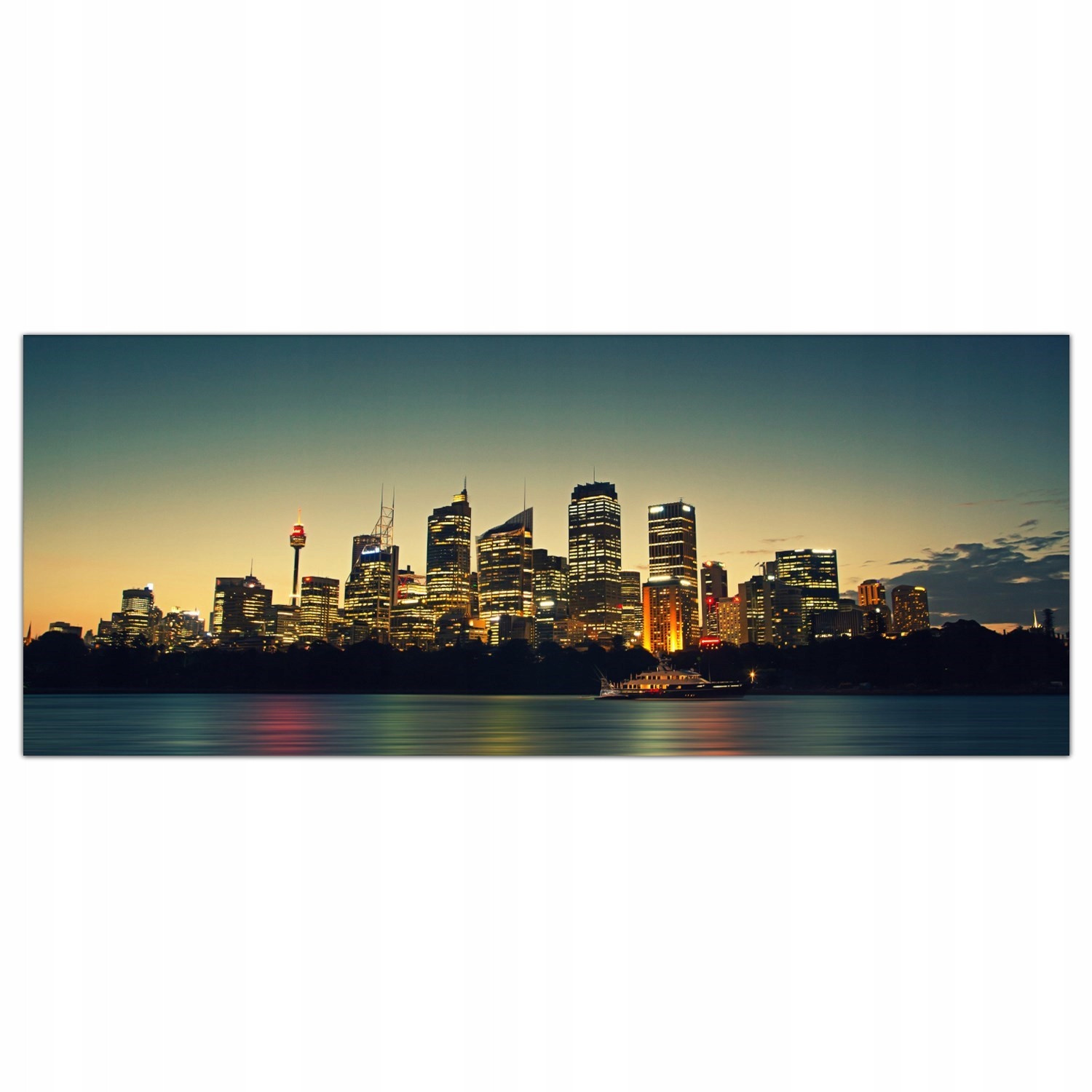 Sydney Město Noc 125x50 Skleněný panel do kuchyně