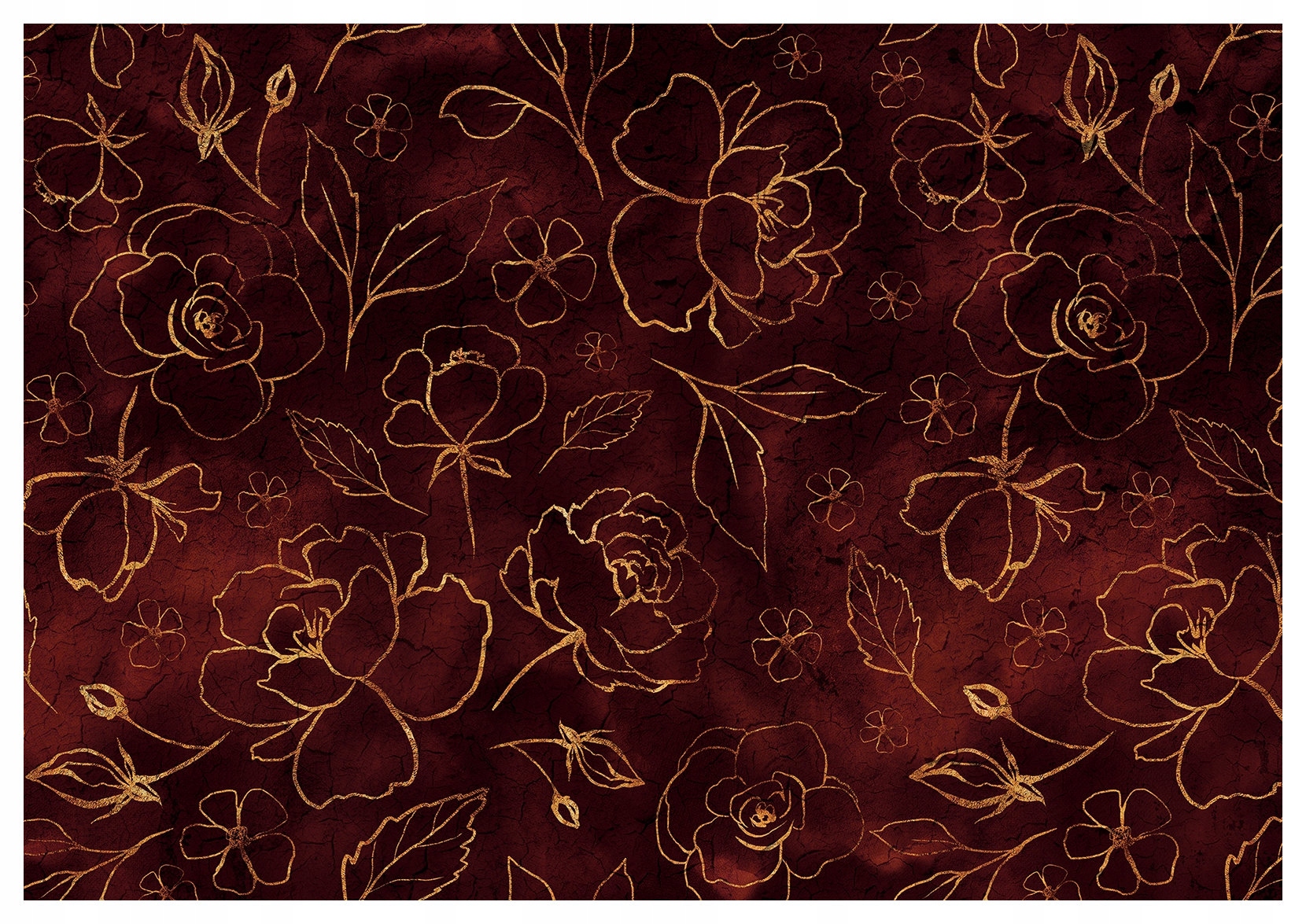 Fototapeta Zlaté ruže bordó obrysové kvety na stenu 520x318 stonky lepidlo