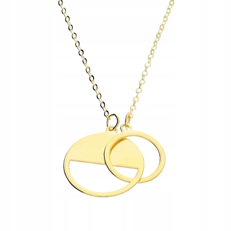 Zlatý 585 řetízkový náhrdelník s kroužkem řetízek a vazbou Rolo jako dárek