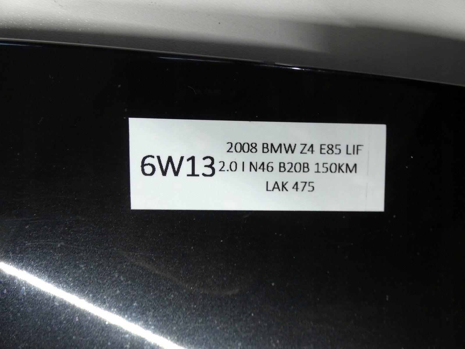 Cofano BMW Z4 E85 LAK 475 BLACK SAPPHIRE METALLIC