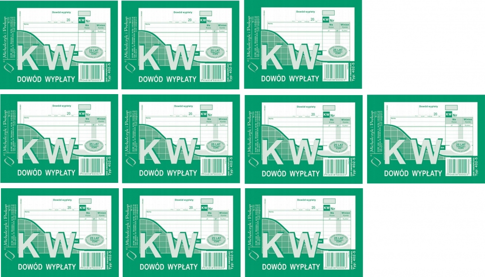 

Druk Kw Dowód wypłaty A6 wielokopia 80k x 10