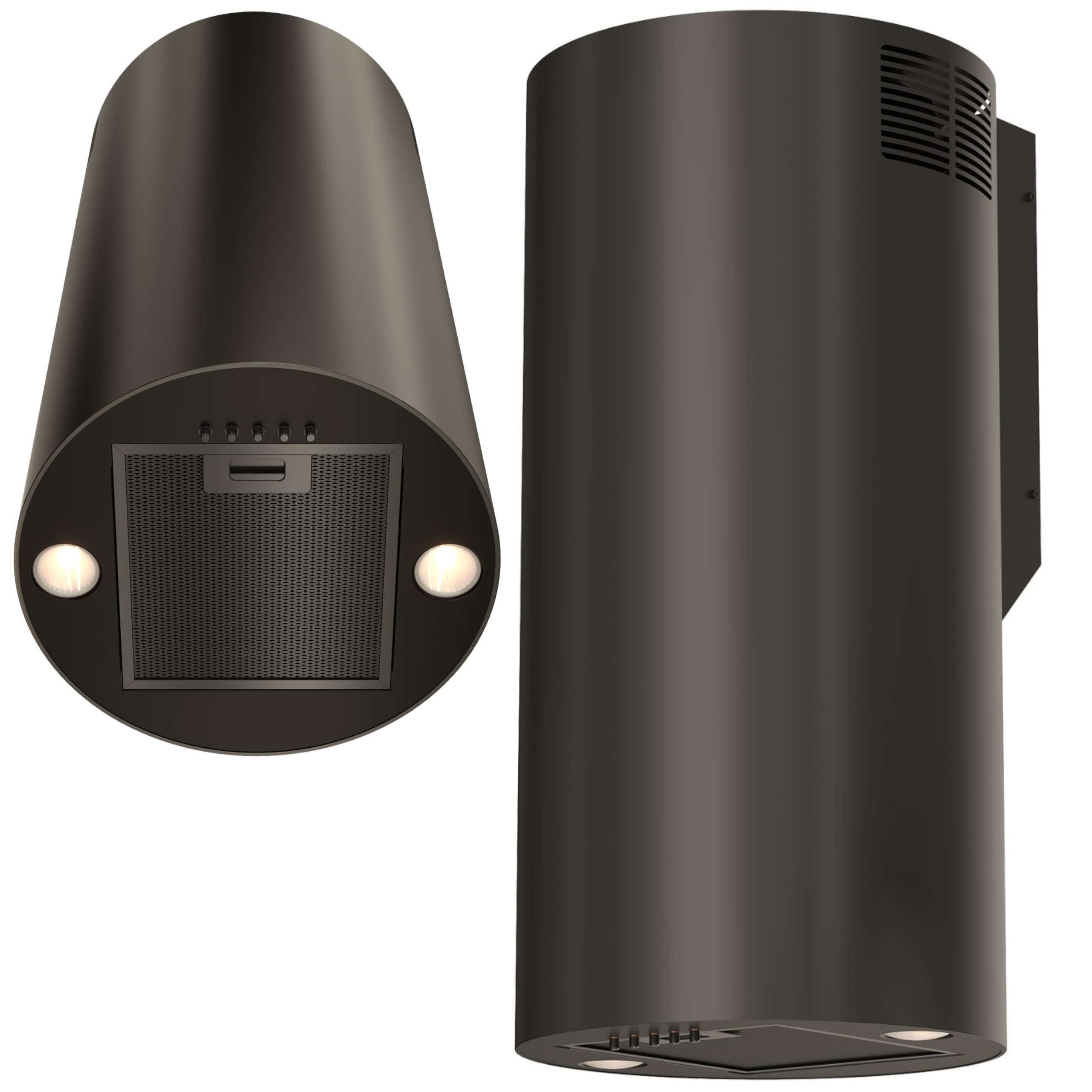 Okap Kuchenny Przyścienny Kominowy 31 cm Tuba Czarny Elba WPB731 Maan Cichy