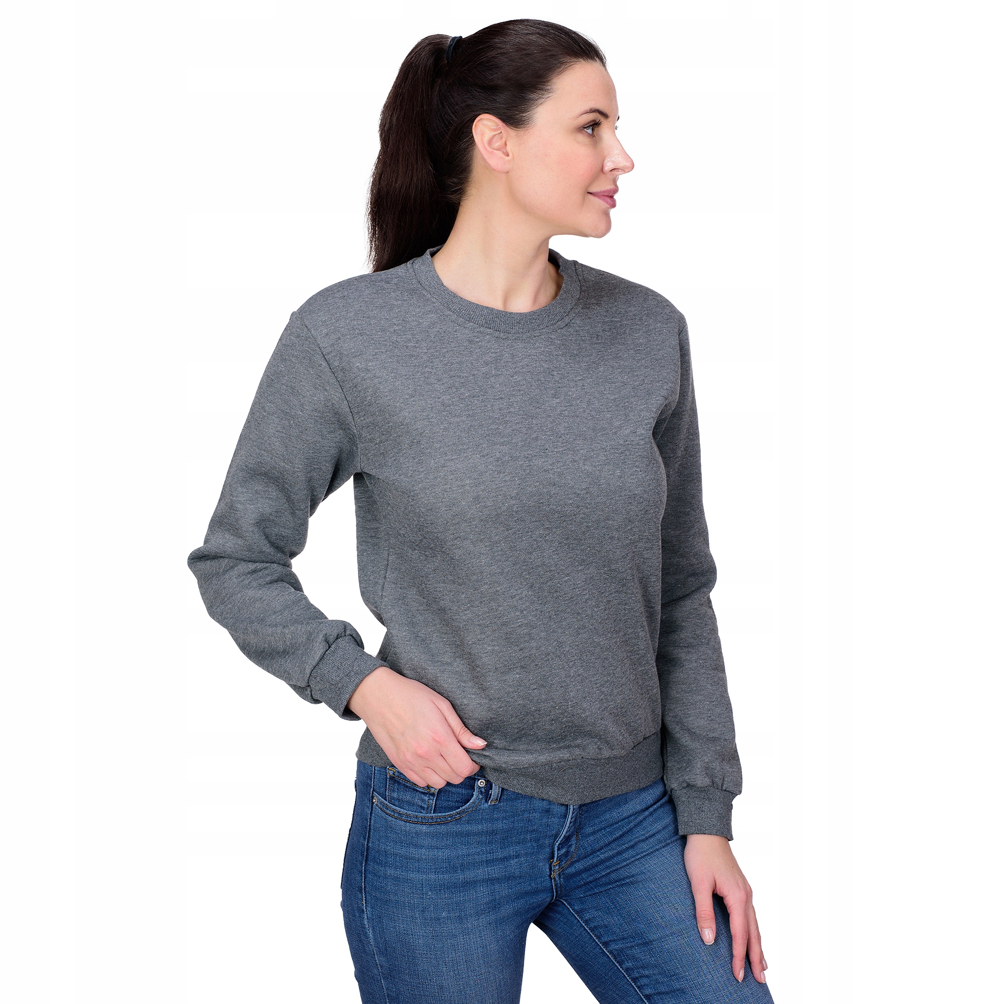 

D01 r. L Gładka Bluza Damska Bawełna