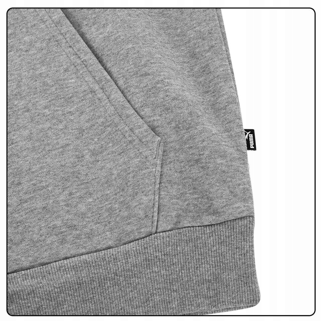 3232 BLUZA MĘSKA PUMA ROZPINANA Z KAPTUREM BAWEŁNIANA OCIEPLANA SZARA S Linia regular