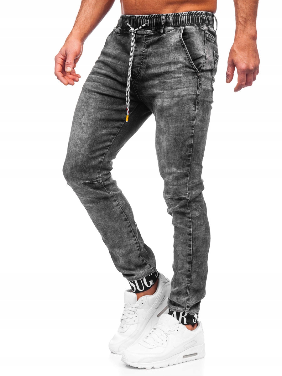 

Spodnie Jeansowe Joggery Czarne TF110 Denley_m