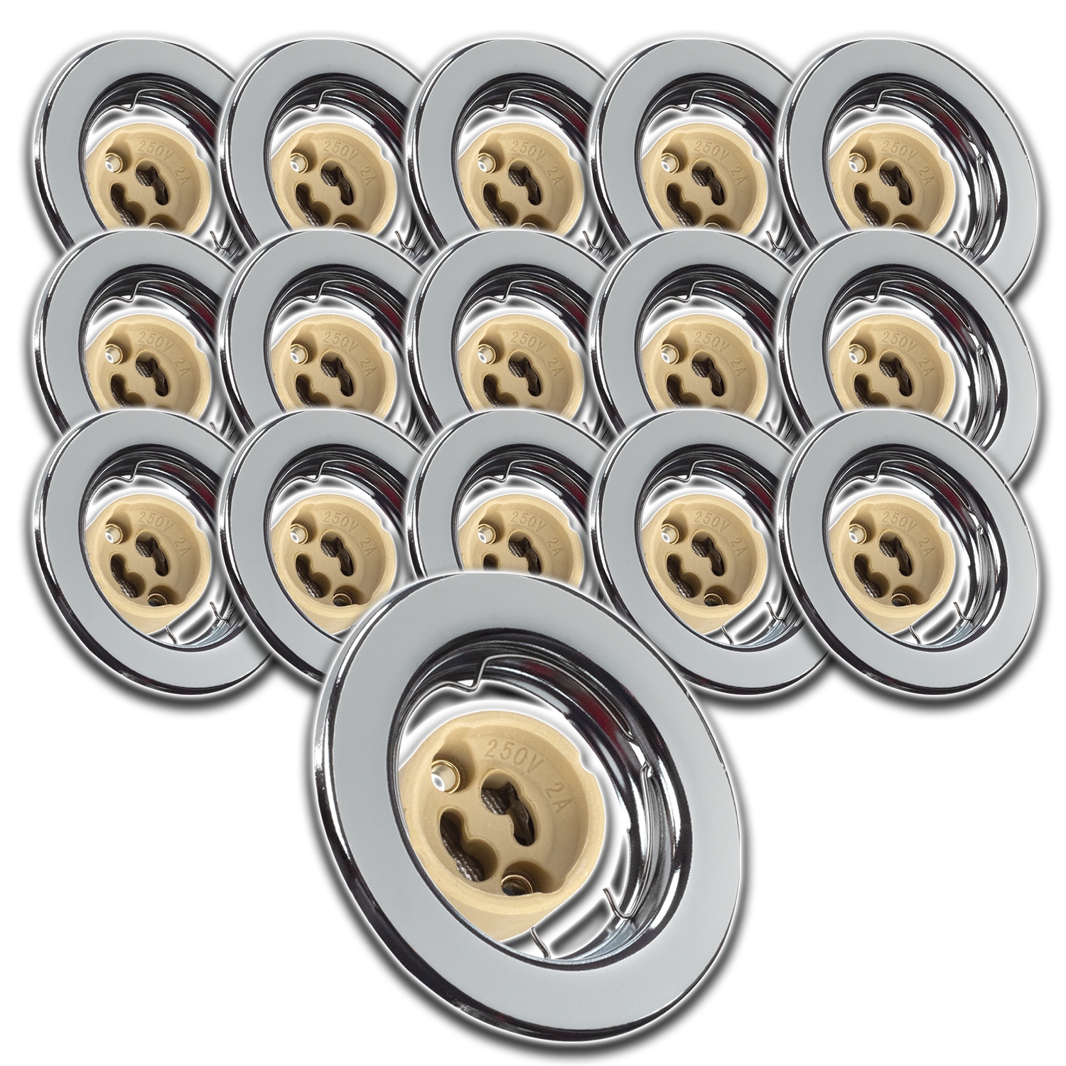 16x Stropní Svítidlo Očko Halogen S Žárovkou 1,5W Neutrální Hotová Sada