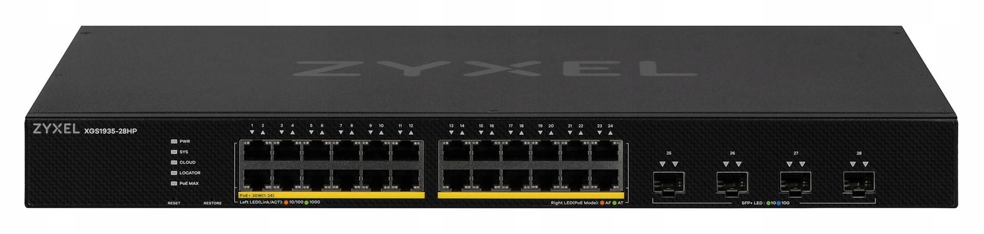 Switch Zyxel XGS1935-28HP 28p PoE PoE+: 24 375W Managed Gigabit/10G