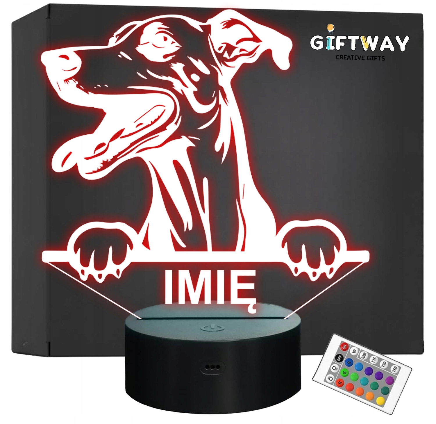 Lampka Nocna LED Whippet Rasa Psa z Imieniem na Prezent