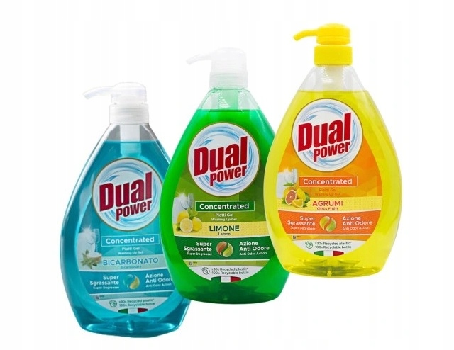 Levně Dual Power 3 x fenomenální italský prostředek na mytí nádobí