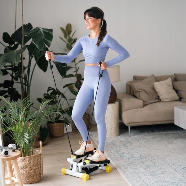 ŻÓŁTY STEPPER SKOŚNY Z LINKAMI HMS Szerokość produktu 39 cm