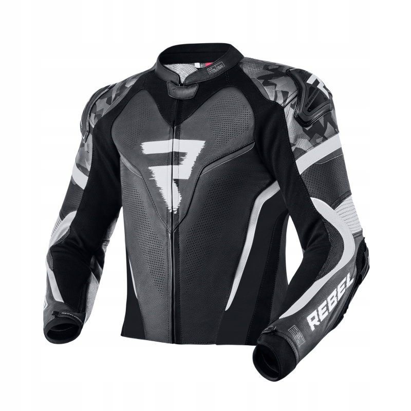 Kožená Bunda Rebelhorn Rebel Black/white 46